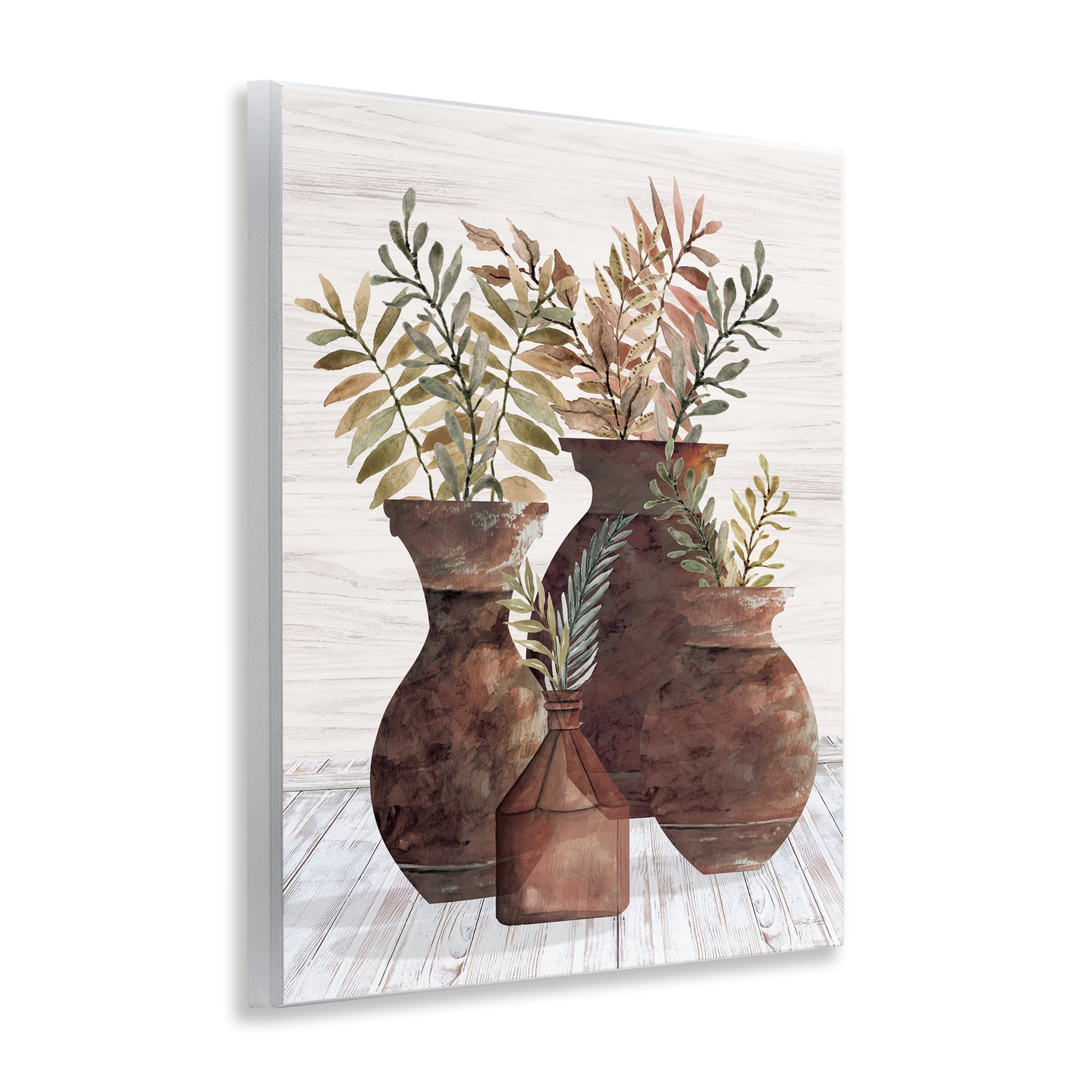 Stupell Industries Rustic Pottery Plants Plants & Flowers Painting Unframed Art Print Wall Art, 11 x 14