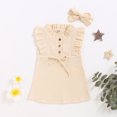 thumbnail image 3 of xiaxaixu Little Girl?s Solid Color Bow Ruffles Sleeveless Dress and Headband, 3 of 9