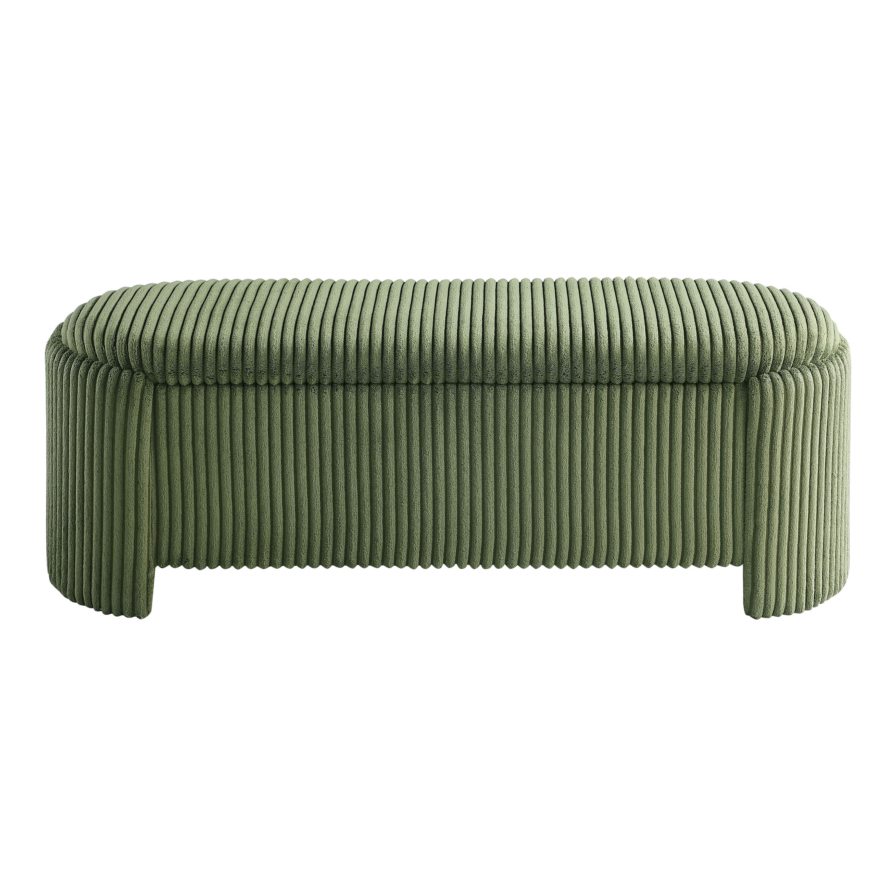 Furniture of America Ouria Chenille Fabric Modern Entryway Storage Bench, Green