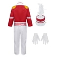 thumbnail image 2 of ALVIVI Unisex Girls Boys Marching Band Costume Uniform Sets Jacket Pants Mini Skirt Gloves Hat Outfit Red A 3-4, 2 of 7
