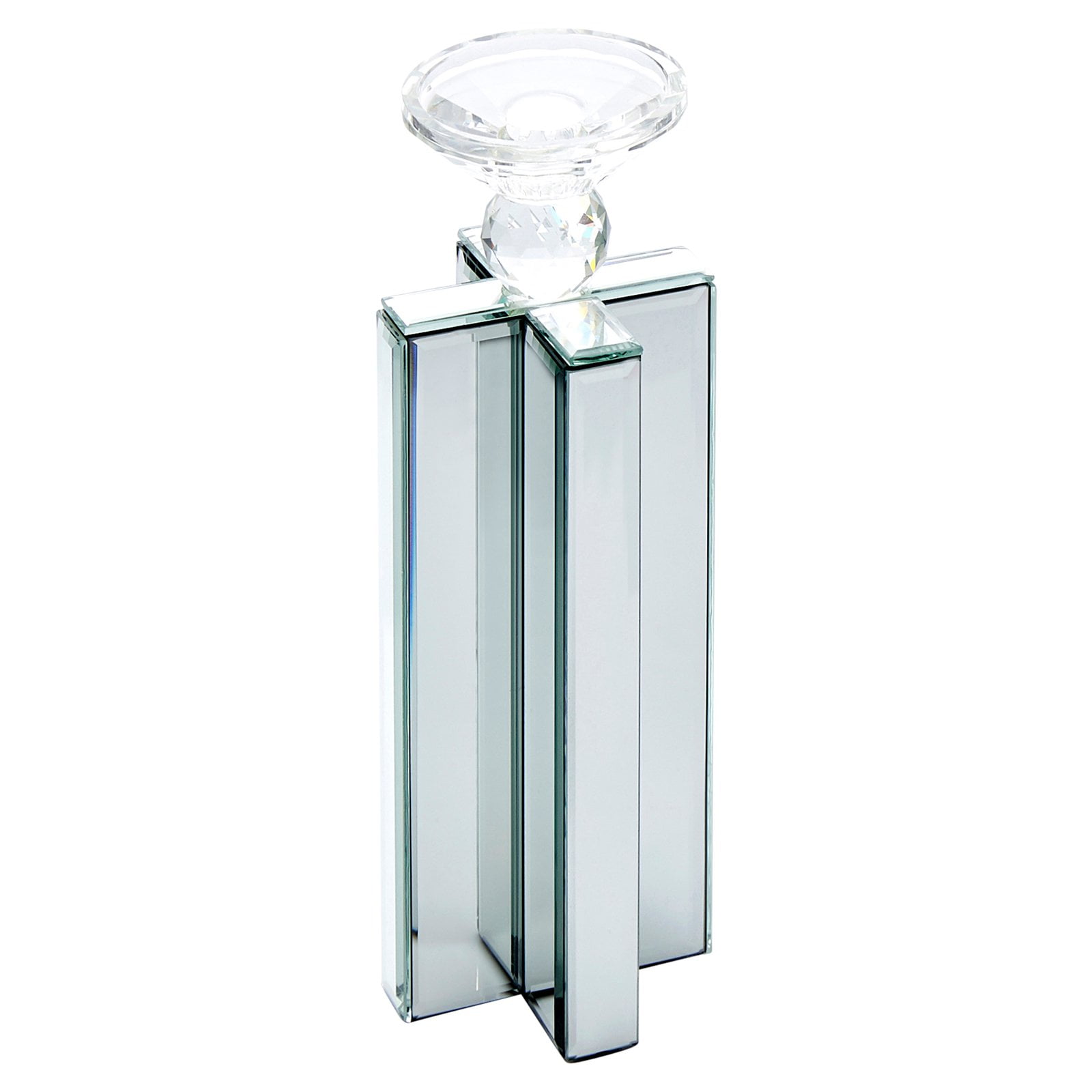 Sagebrook Home Crystal And Mirrored X Candle Holder