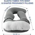 thumbnail image 4 of Cooling Pregnancy Pillow Cover, 57-inch U Shaped Case, Fits 55 to 57 Inch Maternity Pillow, Grey (No Insert), 4 of 4
