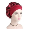 thumbnail image 4 of Gyouwnl Womens Sleep Night Cap Wide Band Satin Bonnet for Hair Beauty,Hair Care Cap,Chemo Beanie,Curly Springy Hair, One Size, 4 of 7