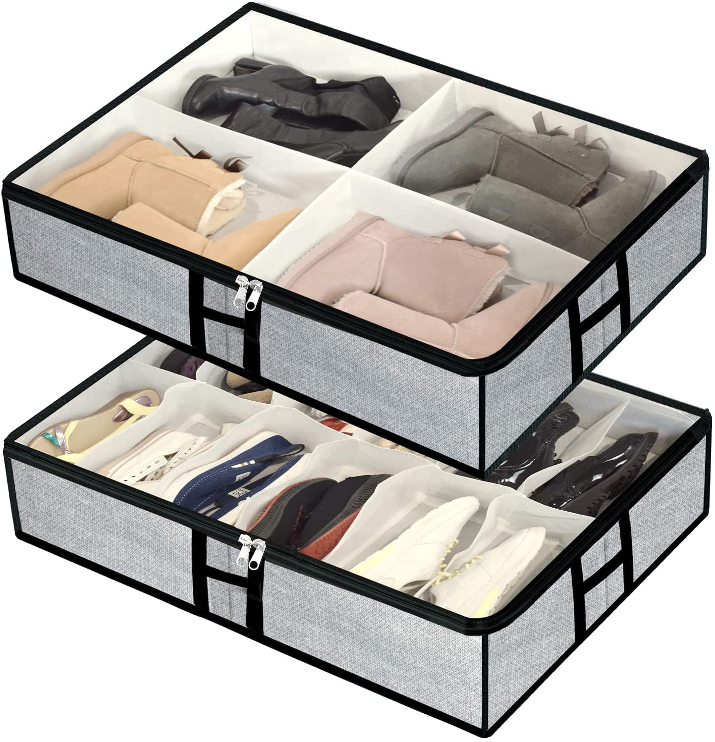 12Pair New Shoes Storage Organizer Holder Container Under Bed Closet Bag Box 