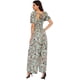 thumbnail image 5 of Love Welove, moda para mujer, pantalones de pierna ancha de cintura alta de manga corta Floral, mono informal holgado recogido, mono verde de flor de ciruelo grande, 5 of 5