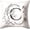 C, variant on Letter D Floral Pillow Cover 18x18 Inch - Black & White Botanical Monogram Wreath Design, Elegant Decorative Cushion Case for Sofa Bed Living Room Bedroom (Insert Not Included)