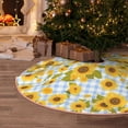 thumbnail image 5 of Disketp Blue White Plaid Sunflower Christmas Tree Skirt, Christmas Tree Decorations, Christmas Decor, Tree Mat Decoration(30-48IN)-48", 5 of 6