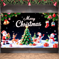 thumbnail image 6 of Festive Christmas Banner Colorful Xmas Backdrop Santa Claus Snowman Holiday Background for Christmas Party Indoor Decoration Family Gathering, 6 of 9