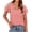 Pink, variant on QLEICOM Women's Summer Solid Double Layer V-neck Loose Pullover Design Sense T-shirt Blouses Shirts Tops Purple XL, US Size 10
