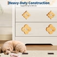thumbnail image 3 of PYY 3 Drawer Wooden Dresser - Decorative Carved Floral Front, Crystal Knobs - Tall Storage Cabinet for Bedroom, Living Room, Entryway - Antique White, Natural Oak Accent, 3-Drawer, 3 of 8