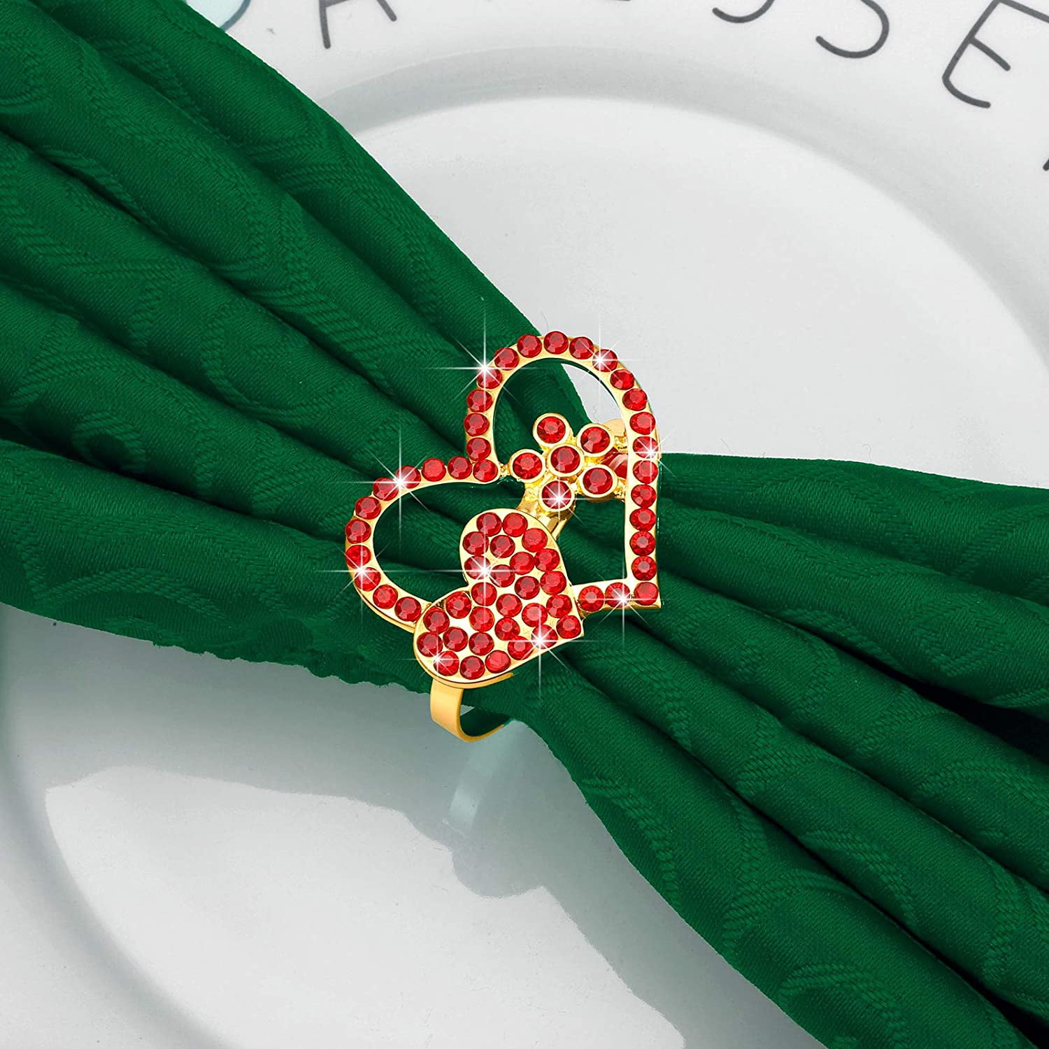 Lot De 8 Ronds De Serviette Argentés-Élégants Ronds De Serviette Printaniers-Faciles à Nettoyer