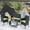 Black and Green, variant on 4 Piece Rattan Patio Furniture Set Outdoor Wicker Sofa with Cushions and Glass Table, Loveseat and 2 Armchairs for Garden Backyard, Black and Green