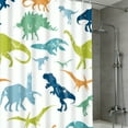 thumbnail image 5 of AUQ Cartoon Dinosaur Shower Curtain Colorful Kid Original Dino Design Boys Bath Waterproof Fabric Bathroom Decor,35x71in, 5 of 6