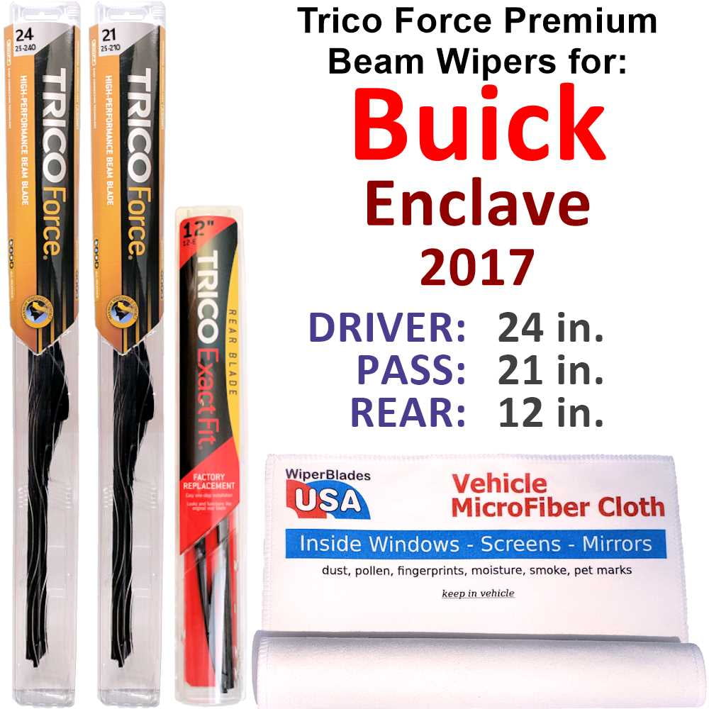 2017 Buick Enclave Performance Beam Wipers (Set of 3) w/Rear Wiper