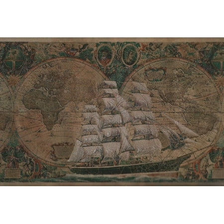 879106 Satin Old World Sailing Ship Map Wallpaper (World Best Car Wallpaper)