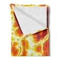thumbnail image 2 of Burnt Orange Soft Flannel Fleece Throw Blanket, Hot Lava Texture Bursting Volcanic Heated Magma Image Warm Colored, Cozy Plush for Indoor and Outdoor Use, 50" x 70", Orange and Yellow, by Ambesonne, 2 of 5