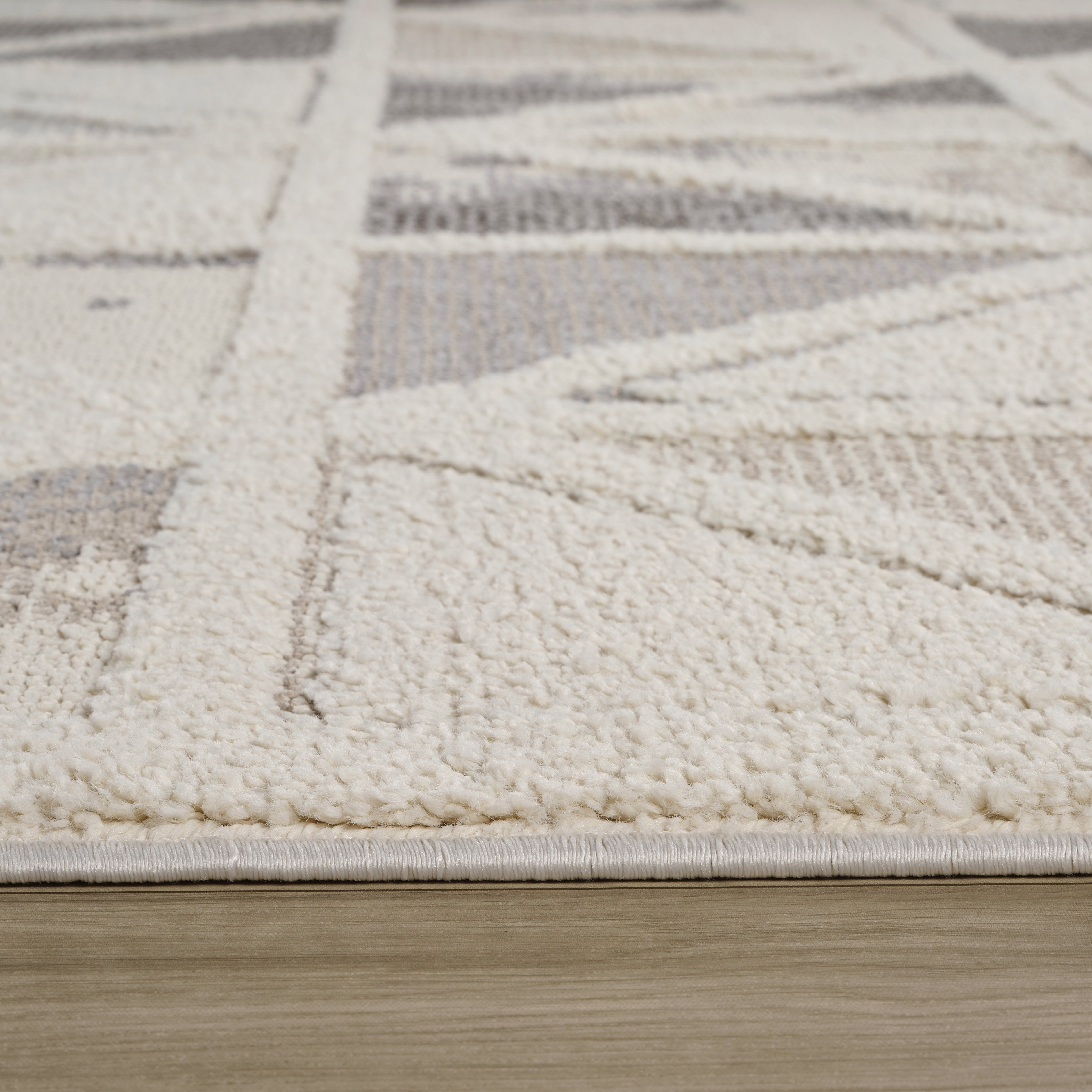 Rug Branch Nimbus Geometric Indoor Area Rug, Cream Grey, Modern - Living Room, Bedroom, Dining Room, and Kitchen