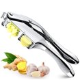 thumbnail image 1 of Juego de prensa de ajo de cocina - Herramienta de picadora de ajo 2 en 1 - Trituradora de ajo de doble función resistente con cepillo de limpieza, pelador de ajo y herramienta de limpieza de, 1 of 5