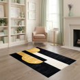 thumbnail image 2 of ODIKA 4'x6' Ultra-Soft Area Rug, Black White and Gold Abstract Design Modern Bold Shapes with Dynamic Brushstrokes Washable, Bare feet friendly, Silk-Touch for Bedroom Home office, 2 of 7