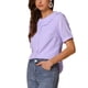 thumbnail image 4 of BLUSA DE BOTONES CON COLLAR PETER PAN Y VOLANTES DE GINGHAM PARA MUJER INSPIRADA EN CHIC, LILA CLARO TAMAÑO M, 4 of 6