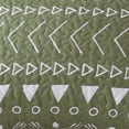 thumbnail image 4 of 2-Piece Aztec Quilt Set Twin Size, White Arrows Dots and Striped on Sage Green Geometric Reversible Bedspread/Coverlet, Brushed Microfiber for All Season, 4 of 4