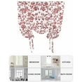thumbnail image 6 of Red Boho Flower Tie Up Curtains for Window, Thermal Insulated Balloon Shade Adjustable Rod Pocket Curtains Valance Panels for Kitchen Bathroom Cafe 52 x 63 Vintage Paisley Farmhouse Pattern, 6 of 6