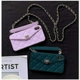 thumbnail image 3 of Wallet Case Compatible with iPhone 14 Pro, Cute Light Luxury Bag Design, Purse Flip Card Pouch Cover Soft Silicone Case with Handstrap Long Shoulder Strap (Dark Green, iPhone 14 Pro), 3 of 14