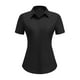thumbnail image 2 of Blusa HOTOUCH para mujer, cuello negro, manga corta, túnica S, 2 of 6