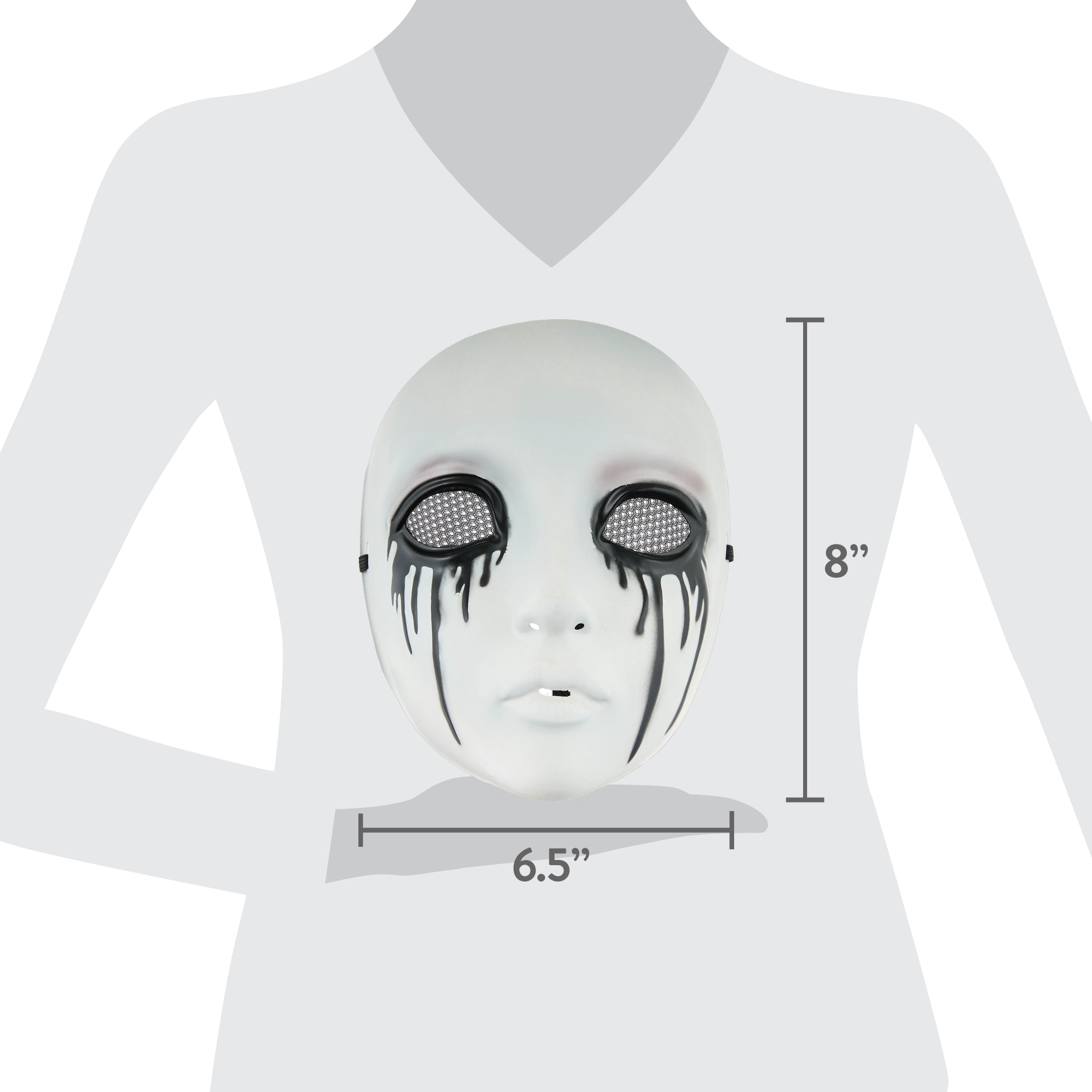 Drip Girl Mask Costume Accessory for Adults, Black and White, Halloween by Way To Celebrate