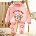 thumbnail image 2 of TOWED22 Kids Toddler Girls 2pcs Fall Winter Outfits Cute Long Sleeve Soft Top and Relaxed Joggers Pants Set Print Clothes Clothing(Watermelon Red,2-3 Y), 2 of 5