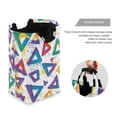 thumbnail image 3 of Yayeee Freestanding Laundry Hamper with Handle Collapsible Large Storage Basket for Clothes, Green Simple Triangles, 3 of 7