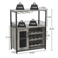 thumbnail image 3 of Sakiyr Home Bar Unit with Wine Rack and Glass Holder, Industrial Sideboard Buffet Cabinet, 3 of 7