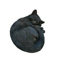thumbnail image 4 of Sleeping Cat Garden Statue Polyresin Black Tabby Decor Outdoor, 4 of 5