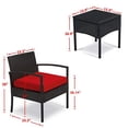 thumbnail image 3 of PROHIKER 3 PCS Patio Rattan Conversation Chair Set, 3 PCS Patio Wicker Rattan Furniture Set, Patio Wicker Rattan Table, 3 of 5