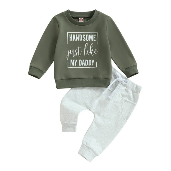 Zshosam Toddler Boy Fall Photoshoot Outfits Boy Clothes Long Sleeve Pants Set Baby Fall Winter Outfit Size 12 18 Months,(Green 12-18 Months)