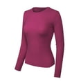 thumbnail image 3 of Made by Olivia Women's Solid Long Sleeve Crew Neck Fitted Ribbed Sweater Top, 3 of 7