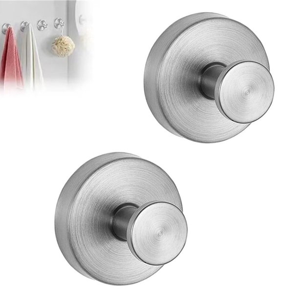 Ganchos de ventosa for pared de Ducha, ganchos de toalla de acero inoxidable, 2 uds.