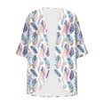 thumbnail image 3 of Guluxicc Women's Chiffon Jackets Flower Graphic Open Front Pull-on Long Sleeve Jackets for Beach Vacation Wear Spring Summer Casual Outfits, 3 of 4