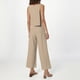 thumbnail image 3 of Conjunto de dos piezas de lino liso para mujer: chaleco sin mangas y pantalones de cintura alta y pierna ancha, bolsillos laterales, ropa informal de verano - Tallas S-XXXXL, 3 of 6