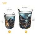 thumbnail image 3 of Gukieu Cute Skeletons Figurines Print Round Dirty Clothes Bag, Waterproof Standing Home Bathroom Storage Basket Car Trunk Storage Bag-Small, 3 of 6