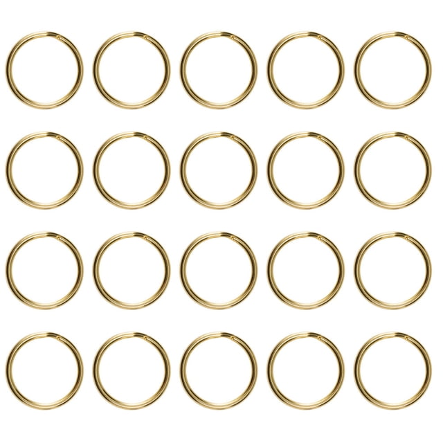 Minkissy 20Set Keyring Connector Hoops Brass Circle Rings Key Holder for Adults
