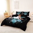 thumbnail image 3 of Homewish Gothic Skull Dragon Bedding,Rose Floral Duvet Cover Full,Light Green Halloween Decor,Black Reversible,3pcs,1 Duvet Cover and 2 Pillowcases, 3 of 6