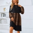 thumbnail image 1 of Vestido con estampado de leopardo,Vestido de mujer con cuello redondo, vestido informal, diseño exquisito, 1 of 8