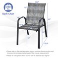 thumbnail image 2 of Gymax 6PCS Outdoor PE Wicker Stacking Dining Chairs Patio Arm Chairs Mix Grey, 2 of 9