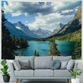 thumbnail image 4 of BCIIG Mountains Lake Trees Tapestry Wall Hanging Unique Style for Home Decor, Graphic Tapestries for Living Room Bedroom Dorm, 4 Sizes Available 40x60inch, 4 of 6