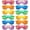 12- Mirrored Lens/Color Trans Frame, variant on 12/24 Pack Neon Party Sunglasses Mirrored/Jelly Lens Bulk Glasses Horn Rimmed Eyewear for Men Women 12- Mirrored Lens/Color Frame