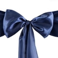thumbnail image 3 of Efavormart 25pcs Navy Blue SATIN Chair Sashes Tie Bows for Wedding Events Decor Chair Bow Sash Party Decoration Supplies  6 x106", 3 of 5