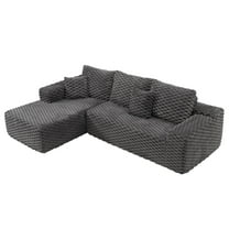 VANACC 106" Modular Cloud Sectional Sofa, Deep Seat Oversized Couch with Plush Cushions, Pet-Friendly Upholstery, No Assembly Required, Grey