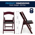 thumbnail image 2 of FeGemax Series Folding Chair - Red Mahogany Resin – 1000LB Weight Capacity Comfortable Event Chair - Light Weight Folding Chair, 2 of 18