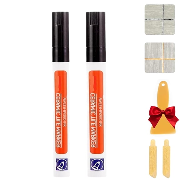 Waterproof Tile Grout Pen – Quick-Drying Paint Marker, Fade & Stain-Resistant, Restores Grout Lines for Floors, Walls & Bathrooms(RL Gold Silver 2 PCS)